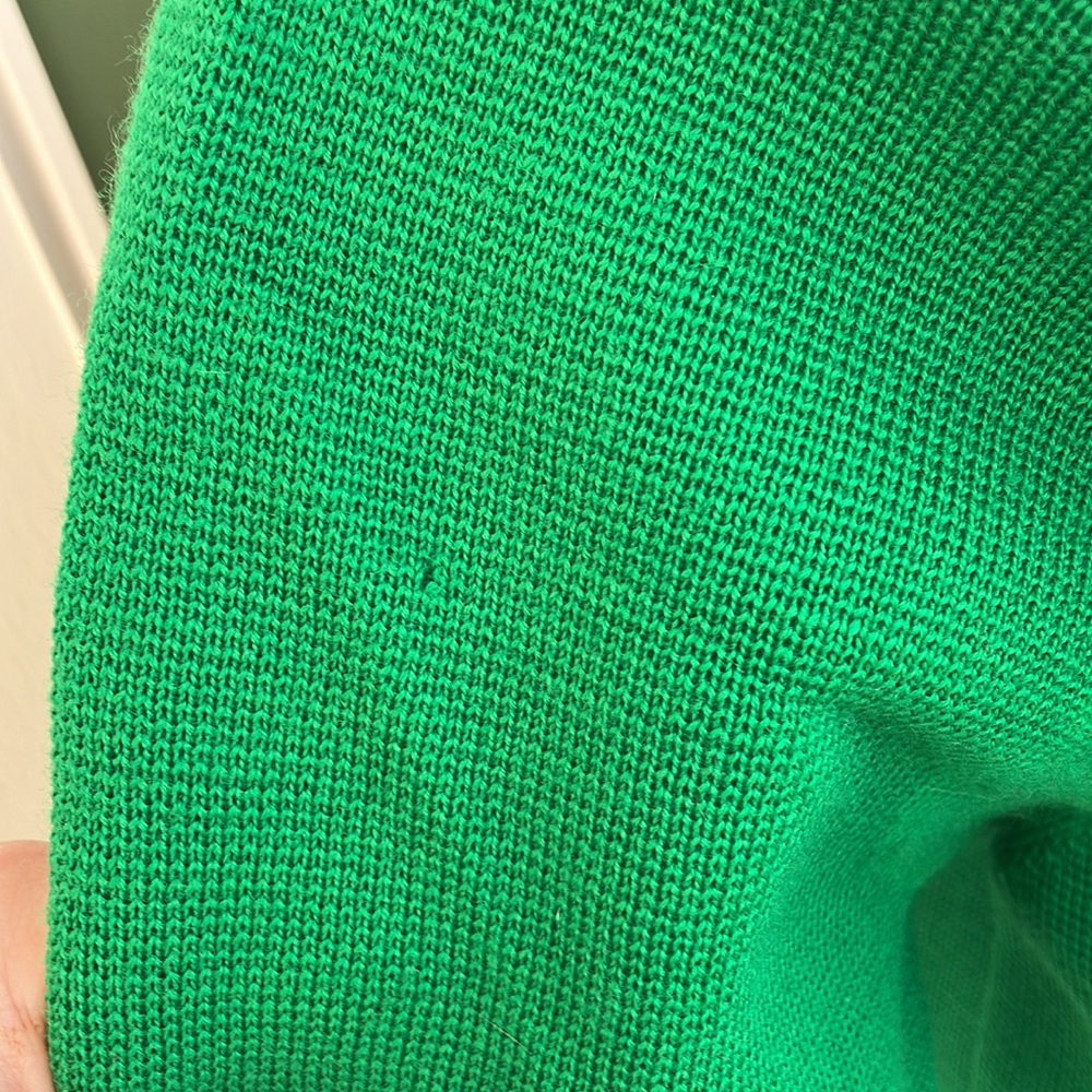 Vintage 60s 70s Kelly Green Knit Dress ☘️🍀 - Picture 3 of 6